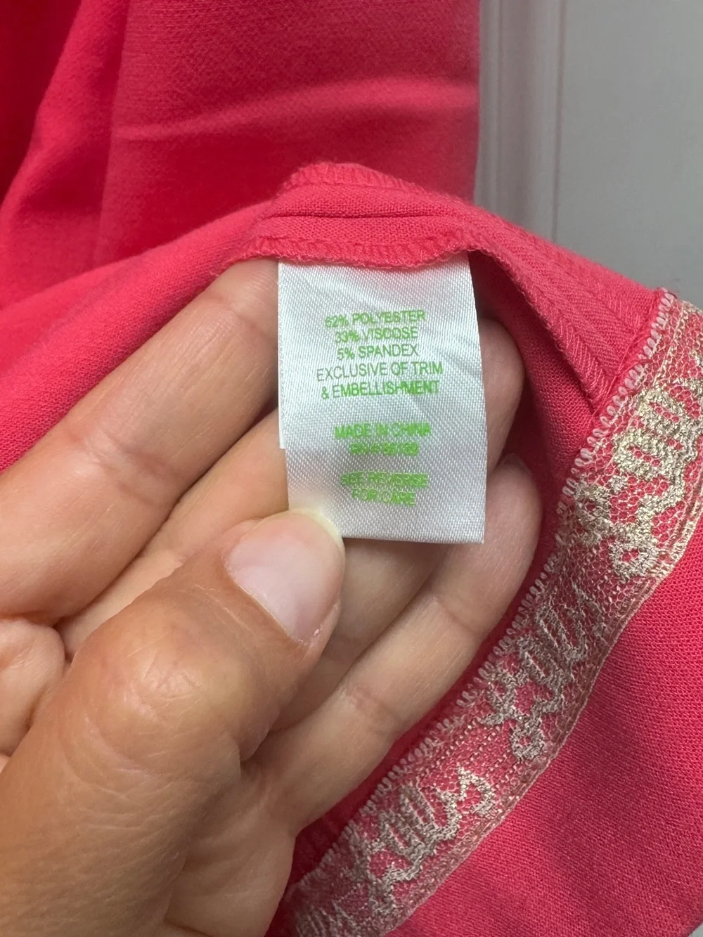 Lilly Pulitzer Bronte Shift Dress Scuba Beaded Jeweled Neckline Pink Azalea 10 - Picture 11 of 15